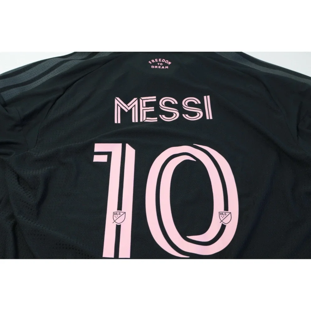 Adidas Inter Miami CF Messi 10 Away Authentic Jersey 2024 Black Pink XL NWT
